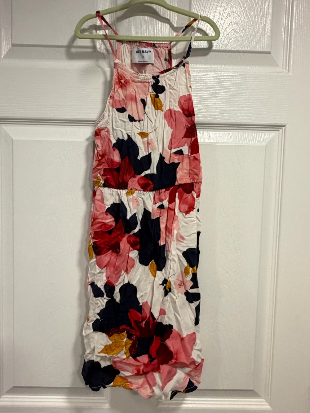 Old Navy Girls Floral Halter Romper - Pink, Navy, Yellow